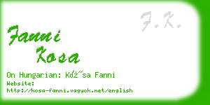 fanni kosa business card